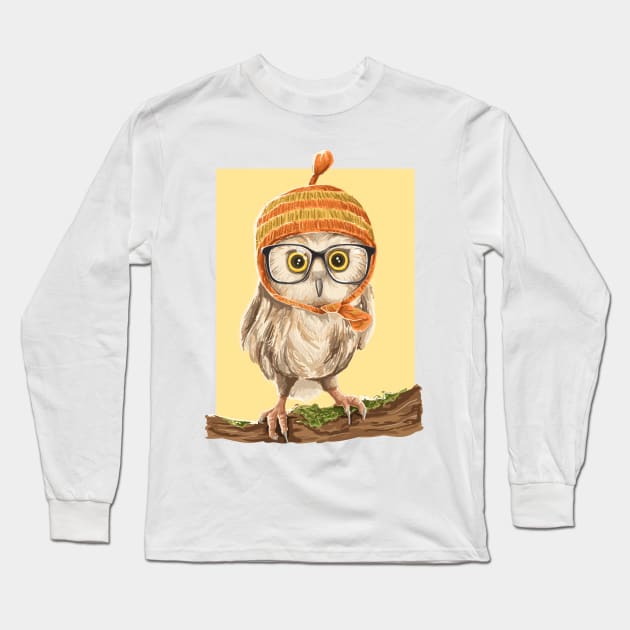 Owl Long Sleeve T-Shirt by Dilectum